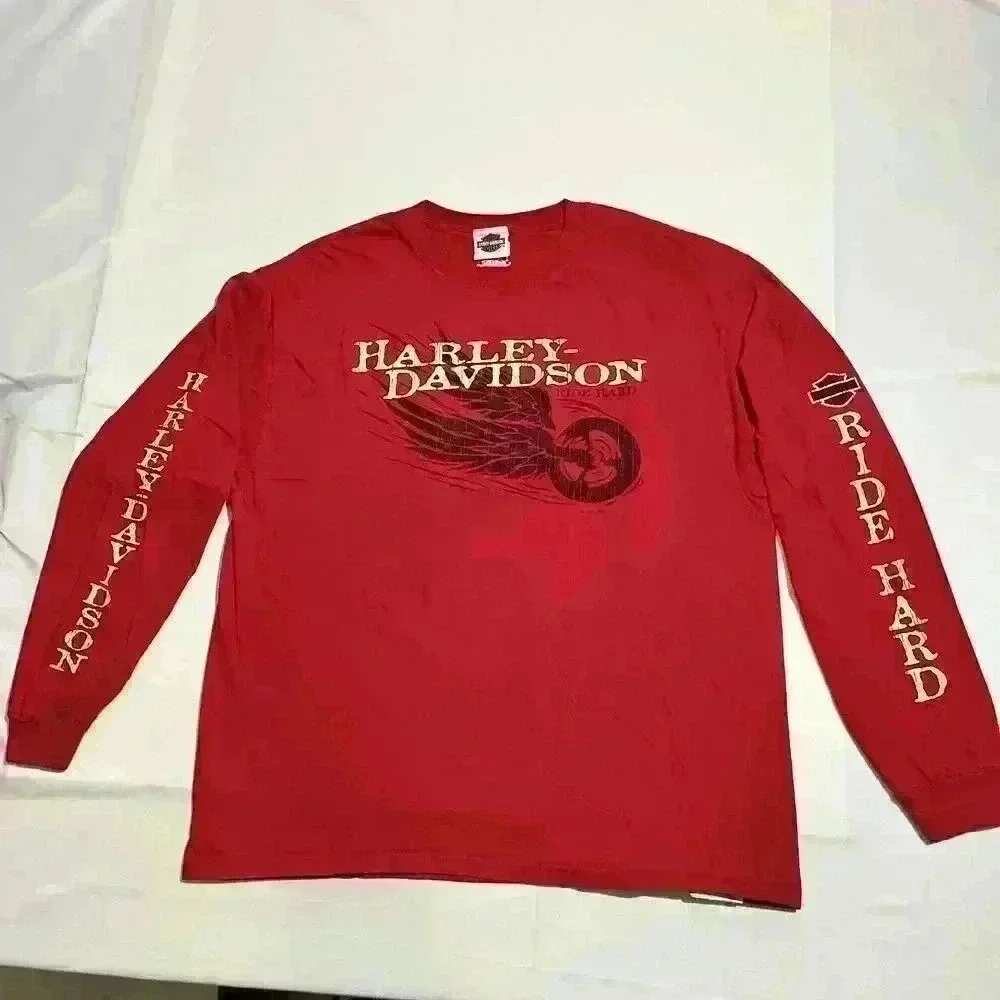 Vintage Harley-Davidson Mens Peoria, AZ Flames Shield Wings Long Sleeve Shirt XL